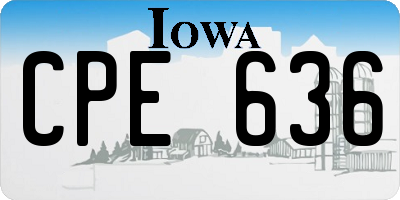 IA license plate CPE636
