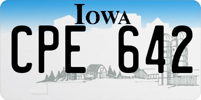 IA license plate CPE642