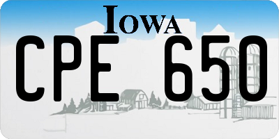 IA license plate CPE650