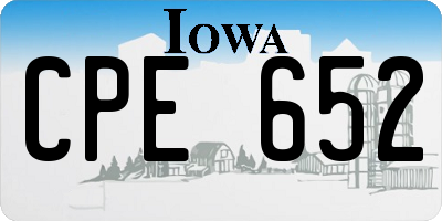 IA license plate CPE652