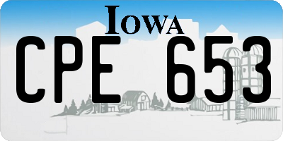 IA license plate CPE653