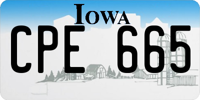 IA license plate CPE665