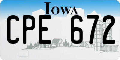 IA license plate CPE672