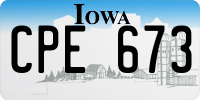 IA license plate CPE673