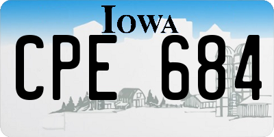 IA license plate CPE684