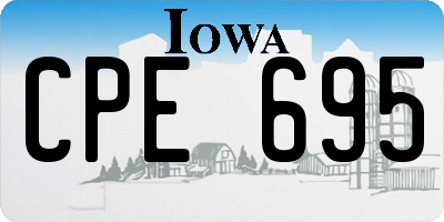 IA license plate CPE695