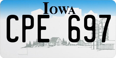 IA license plate CPE697