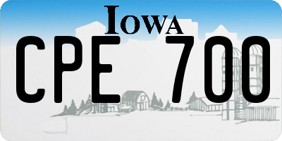 IA license plate CPE700