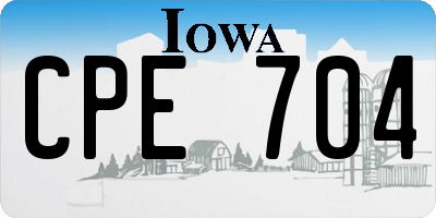 IA license plate CPE704
