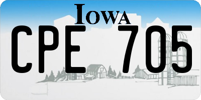 IA license plate CPE705