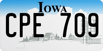 IA license plate CPE709