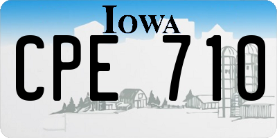 IA license plate CPE710
