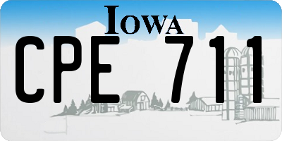 IA license plate CPE711
