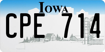 IA license plate CPE714