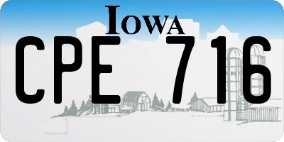 IA license plate CPE716