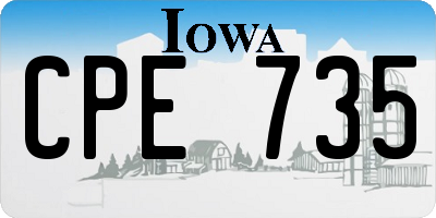 IA license plate CPE735