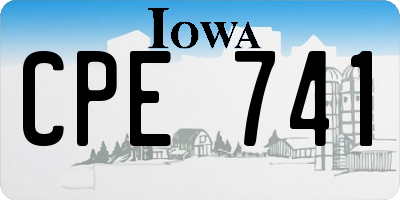 IA license plate CPE741