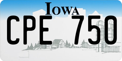 IA license plate CPE750