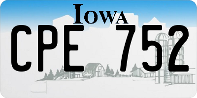 IA license plate CPE752