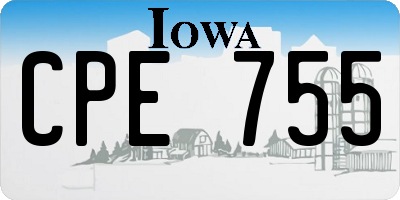 IA license plate CPE755