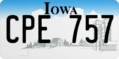 IA license plate CPE757