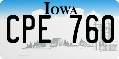 IA license plate CPE760