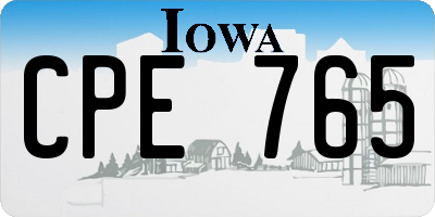 IA license plate CPE765