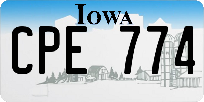 IA license plate CPE774