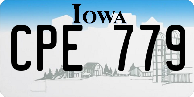 IA license plate CPE779