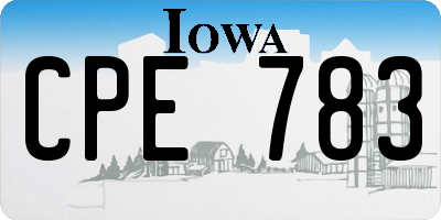 IA license plate CPE783