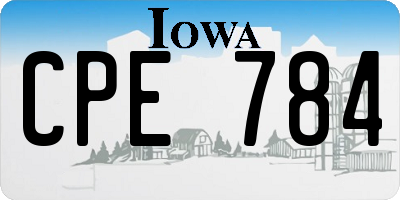 IA license plate CPE784