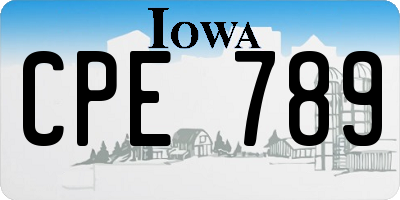 IA license plate CPE789