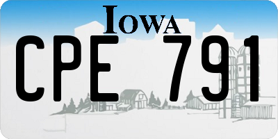 IA license plate CPE791