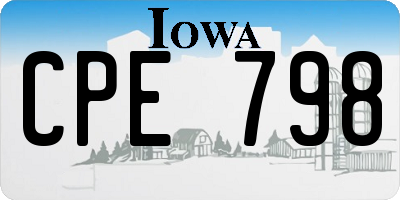 IA license plate CPE798