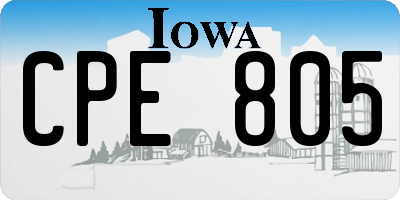 IA license plate CPE805