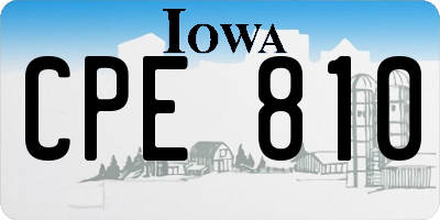 IA license plate CPE810