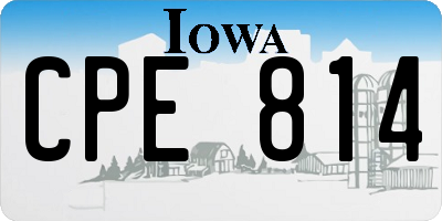 IA license plate CPE814