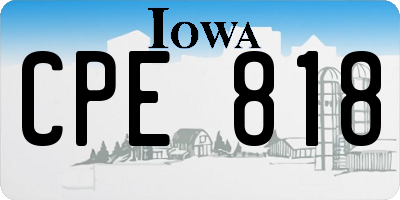 IA license plate CPE818