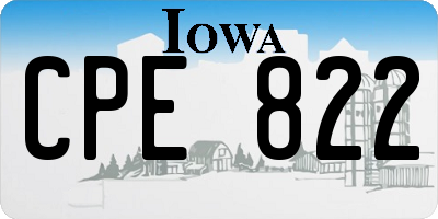 IA license plate CPE822
