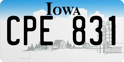 IA license plate CPE831
