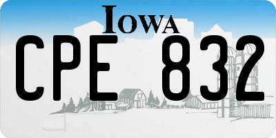 IA license plate CPE832