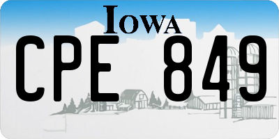 IA license plate CPE849