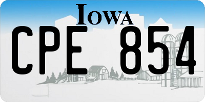 IA license plate CPE854
