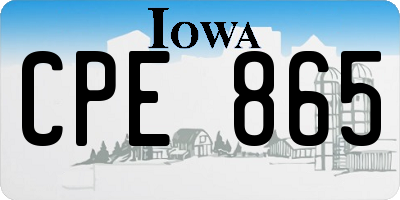 IA license plate CPE865