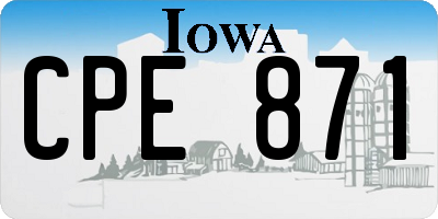 IA license plate CPE871