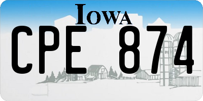 IA license plate CPE874
