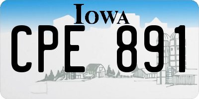 IA license plate CPE891