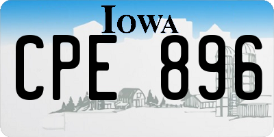 IA license plate CPE896