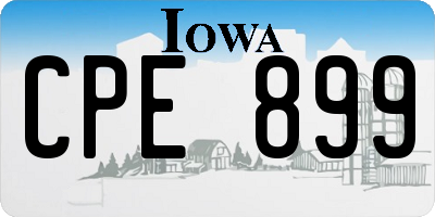 IA license plate CPE899