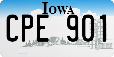 IA license plate CPE901